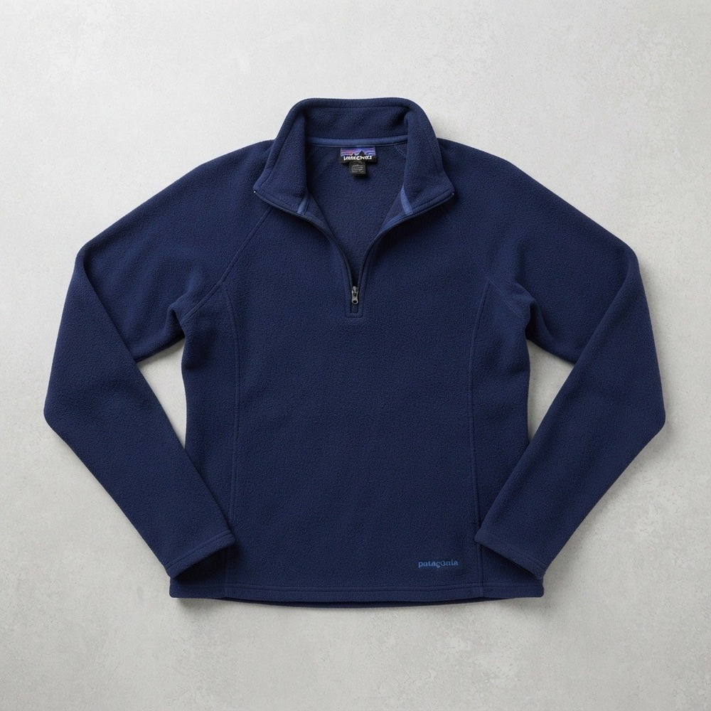 Vintage Patagonia Capilene Expedition Weight Fleece Zip-T Pullover Navy Blue XL